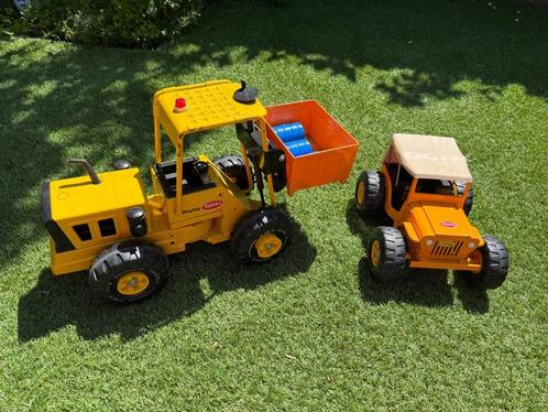 Vintage metalen Mighty Tonka - 2 stuks!, Kinderen en Baby's, Speelgoed | Speelgoedvoertuigen, Gebruikt, Ophalen of Verzenden