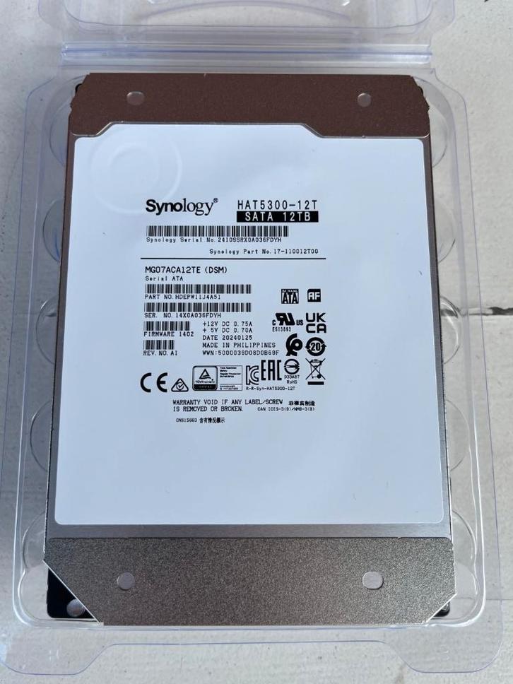 Synology HAT5300-12T enterprise harde schijf 12TB (nieuw), Computers en Software, Harde schijven, Nieuw, Desktop, Intern, HDD