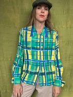 Vintage jaren 90 blouse / shirt - groen / geel - 42/XL, Kleding | Dames, Blouses en Tunieken, Maat 42/44 (L), Ophalen of Verzenden