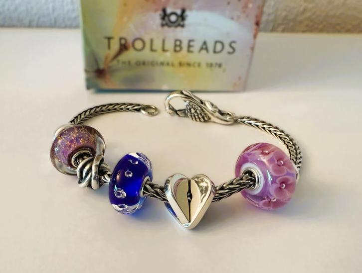 Trollbeads armband - zilver- z.g.a.n., Sieraden, Tassen en Uiterlijk, Armbanden, Zo goed als nieuw, Zilver, Zilver, Met bedels of kralen