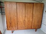 Mid century pallisander fineer klerenkast 4 deurs deens, Huis en Inrichting, Kasten | Kledingkasten, Ophalen, Gebruikt, 200 cm of meer