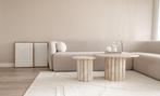 Tweedelige salontafel Duomo met gepolijste afwerking, Ophalen, 50 tot 100 cm, Rond, Nieuw