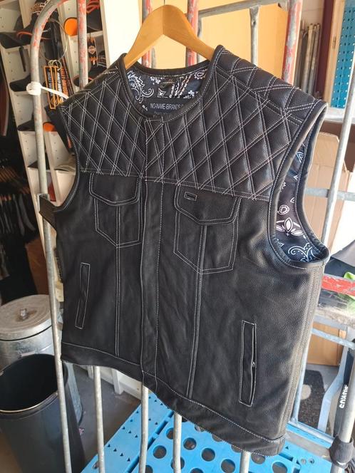 Motorvest Bikervest Hesje Diamond Black XL Leder, Motoren, Kleding | Motorkleding, Jas | leer, Heren, Nieuw zonder kaartje, Ophalen of Verzenden