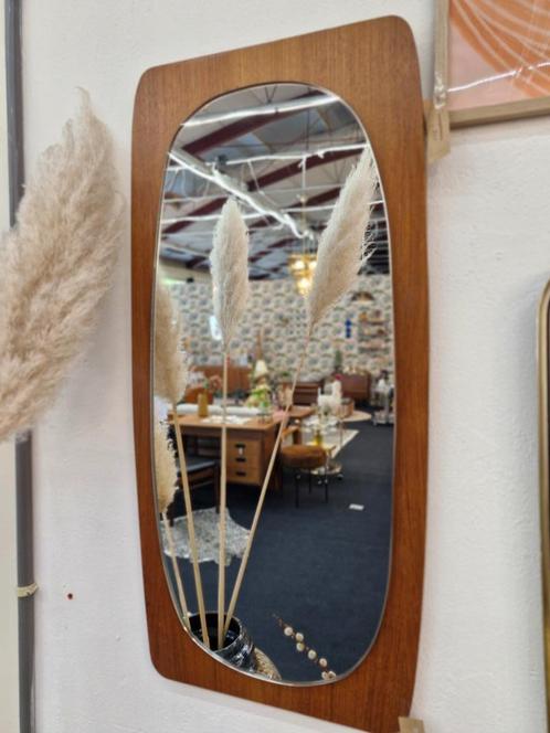 Vintage (pas) spiegel teak 70s, Huis en Inrichting, Woonaccessoires | Spiegels, Gebruikt, Minder dan 50 cm, Minder dan 100 cm