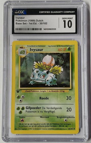 Ivysaur 1999  Base Set 1st Ed!!!!!!. CGC 10 beschikbaar voor biedingen