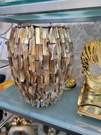 Nieuw mooie pot mother of pearl schelpenvaas beige brons, Overige materialen, Overige kleuren, Nieuw, Ophalen of Verzenden