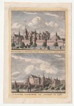 Veere Kasteel Zandenburg ingekleurde gravure 1793, Antiek en Kunst, Verzenden