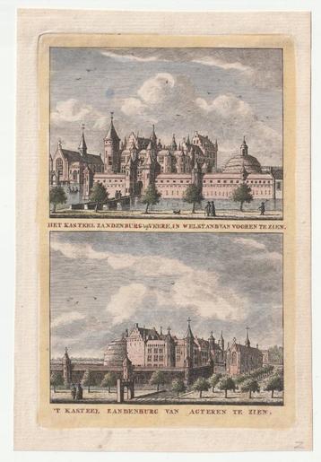 Veere Kasteel Zandenburg ingekleurde gravure 1793 beschikbaar voor biedingen