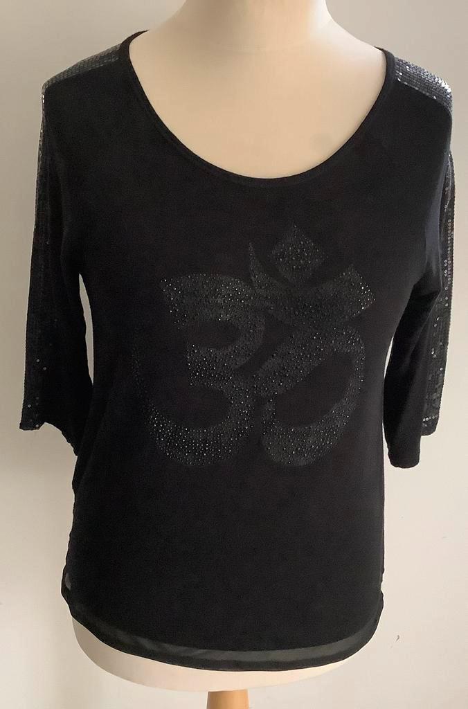 Monari top maat 42, Kleding | Dames, Tops, Zo goed als nieuw, Maat 42/44 (L), Zwart, Lange mouw, Ophalen of Verzenden