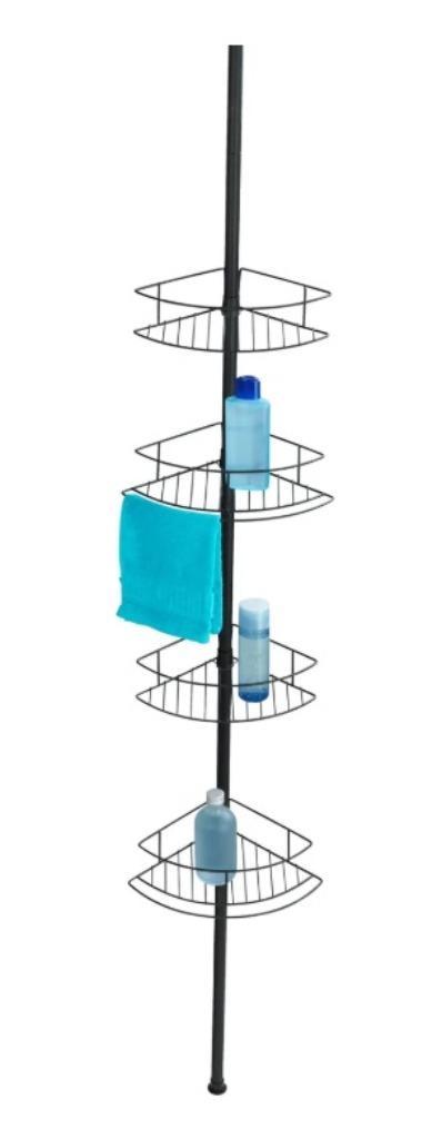 Wenko vier lagen hoekrek Dolcedo telescopisch zwart, Huis en Inrichting, Badkamer | Badtextiel en Accessoires, Nieuw, Overige typen