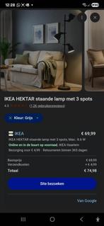 Hektar lamp ikea, Huis en Inrichting, Lampen | Vloerlampen, Ophalen, Gebruikt, Metaal, 150 tot 200 cm