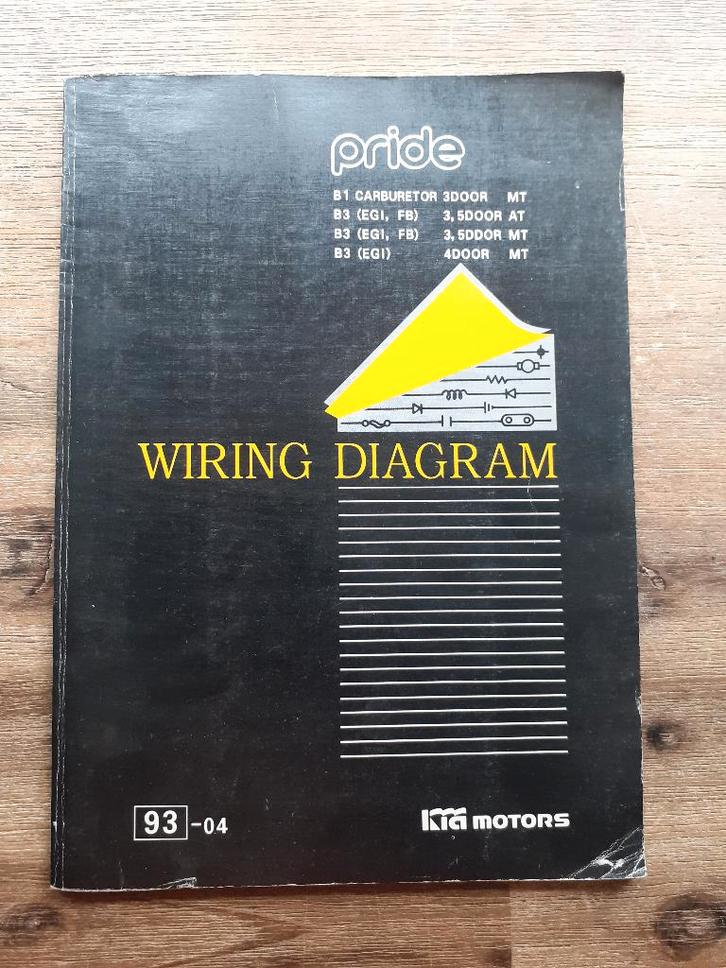 KIA PRIDE - Wiring Diagram - Schema's - Model B1/B3 - Egi/Fb, Auto diversen, Handleidingen en Instructieboekjes, Verzenden