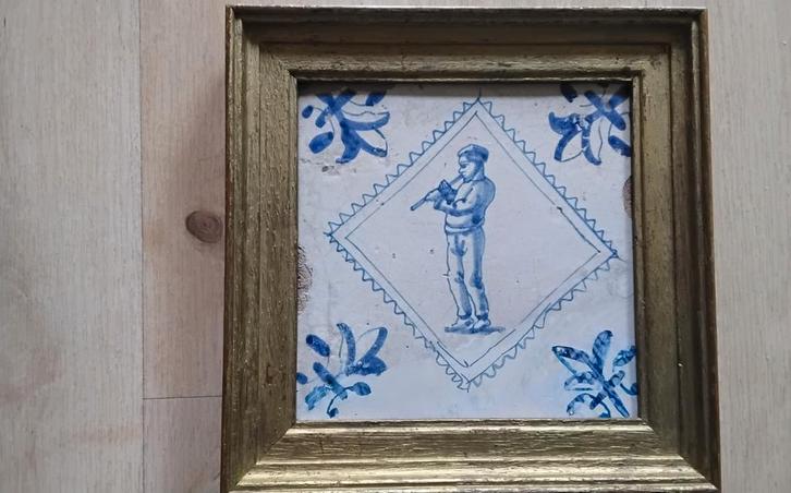 Delfts blauw Tegel (1625-1650), Antiek en Kunst, Antiek | Wandborden en Tegels, Ophalen