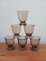 Vintage retro rookglas servies eierdop eierdopjes 6x, Huis en Inrichting, Keuken | Servies, Overige typen, Nieuw, Ophalen of Verzenden