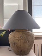 Antieke Lamp met Grijze Kap, Huis en Inrichting, Lampen | Tafellampen, Ophalen, Zo goed als nieuw, Overige materialen