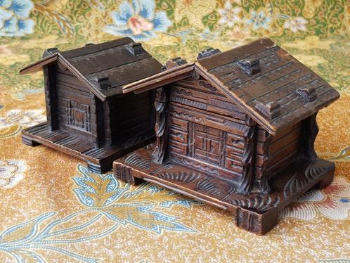 Twee zeldzame antieke inktpotten uit Engeland als huisjes., Antiek en Kunst, Antiek | Woonaccessoires, Ophalen of Verzenden