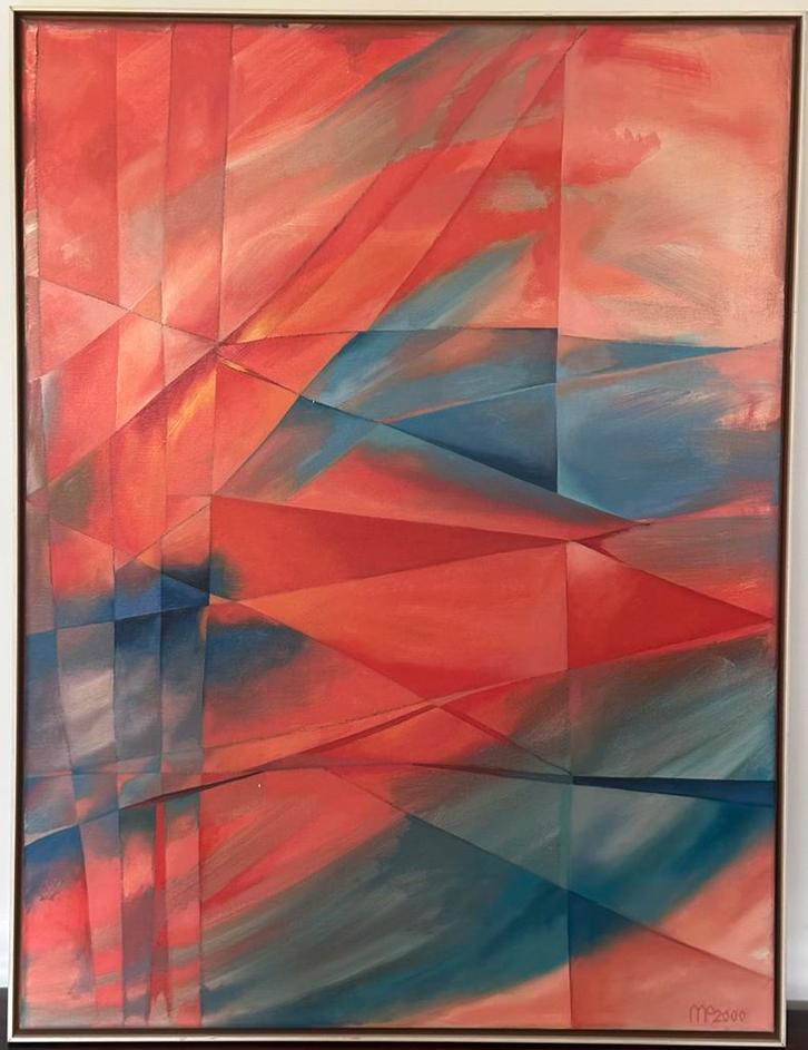 Mariska Pisam - Sharp Features 2000 Olieverf op canvas, Antiek en Kunst, Kunst | Schilderijen | Abstract, Ophalen