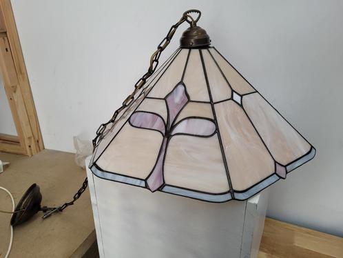 vintage Tiffani glas in lood lamp glas in lood hanglamp, Huis en Inrichting, Lampen | Hanglampen, Zo goed als nieuw, Minder dan 50 cm