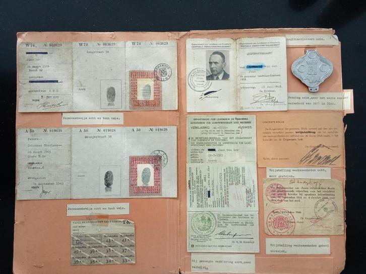 Vervalsingen WO II (Persoonsbewijs etc.), Verzamelen, Militaria | Tweede Wereldoorlog, Overige soorten, Overige typen, Nederland