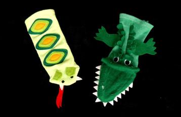 Sok poppetjes - Krokodil en Slang