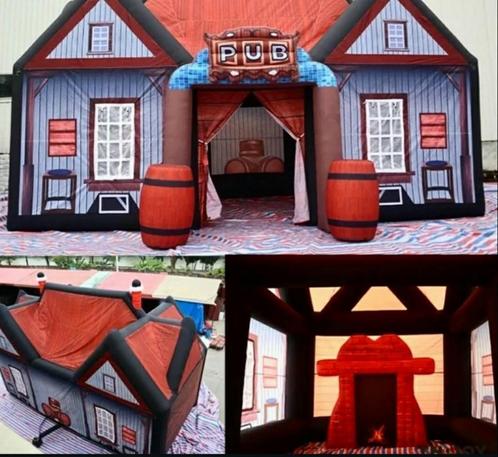 Verhuur opblaasbare kroeg 8x6m, Hobby en Vrije tijd, Feestartikelen | Verhuur, Zo goed als nieuw, Ophalen