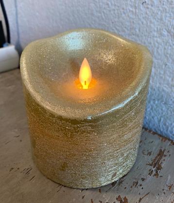Als nieuw gouden warme ledkaars kaars wax stompkaars 10cm beschikbaar voor biedingen