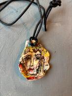 Keramiek hanger met gezicht, Gebruikt, Overige kleuren, Ophalen of Verzenden, Overige materialen