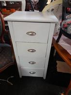 Hoog wit laden kastje, Huis en Inrichting, Kasten | Ladekasten, Ophalen, 50 tot 100 cm, Zo goed als nieuw, 3 of 4 laden