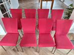 8 rode eetkamerstoelen, Huis en Inrichting, Stoelen, Vijf, Zes of meer stoelen, Gebruikt, Metaal, Ophalen