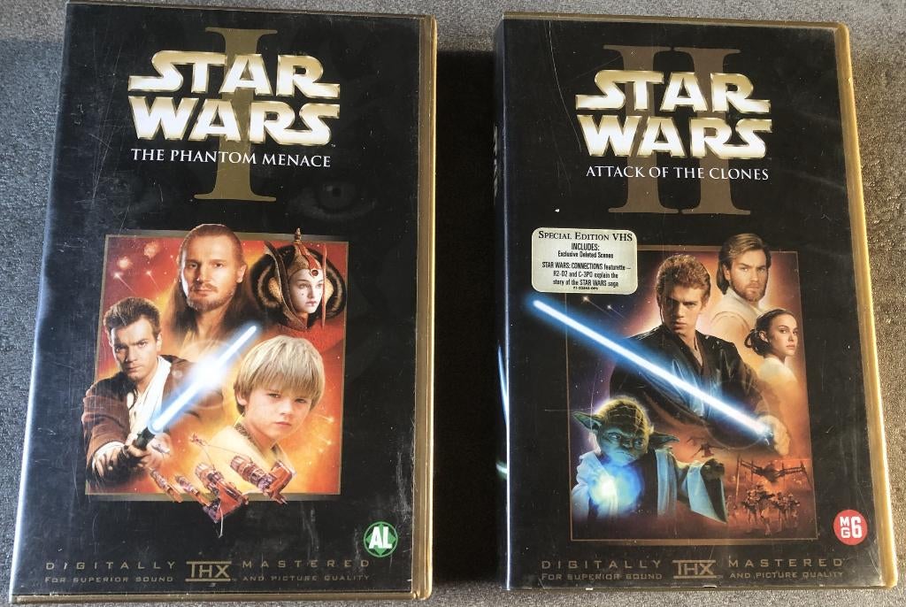 STAR WARS - 2 VIDEOBANDEN - DELEN I EN II, Ophalen of Verzenden, Zo goed als nieuw, Overige typen