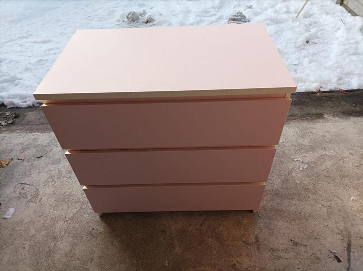Roze IKEA Malm ladekast - werkt perfect!, Huis en Inrichting, Kasten | Dressoirs, Gebruikt, 50 tot 100 cm, 25 tot 50 cm, Met lade(s)