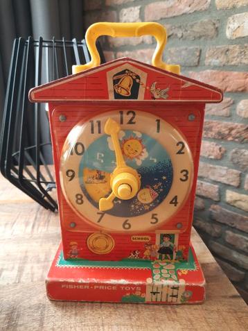 Vintage Fisher Price Muziekdoos Teaching Clock 998 beschikbaar voor biedingen