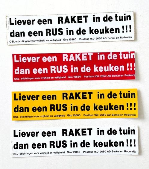 Liever een raket in de tuin dan een Rus in de keuken, Verzamelen, Militaria | Algemeen, Overige soorten, Overige typen, Nederland