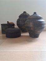 Oude Houten Potten - Set van 4, Ophalen of Verzenden, Minder dan 50 cm, Minder dan 50 cm