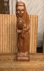 Handgesneden houten Mariabeeld Madonna, Antiek en Kunst, Ophalen of Verzenden