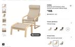 POÄNG Armchair and footstool, Huis en Inrichting, Ophalen, Gebruikt, 75 tot 100 cm, 50 tot 75 cm