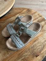 Rieker Slippers Lichtgroen Maat 37 - Weinig Gedragen, Ophalen of Verzenden, Zo goed als nieuw, Groen, Slippers
