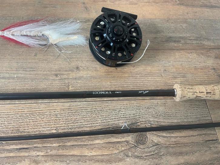 Snoek / streamerset aftma 7, Watersport en Boten, Hengelsport | Vliegvissen, Zo goed als nieuw, Complete set, Ophalen of Verzenden