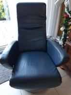 Lederen Relax fauteuil, Huis en Inrichting, Stoelen, Blauw, Gebruikt, Leer, Eén