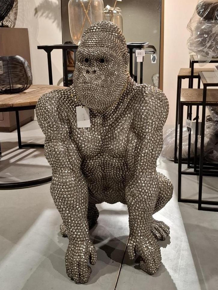 Showroom uitverkoop - Richmond - Gorilla deco object zilver, Antiek en Kunst, Kunst | Beelden en Houtsnijwerken, Ophalen