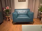 Blauwe leren fauteuil van Montel, Ophalen, Gebruikt, Eenpersoons, Minder dan 150 cm