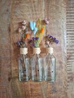 3 kleine vaasjes, voor bloemen, Zwart, Ophalen of Verzenden, Minder dan 50 cm, Glas