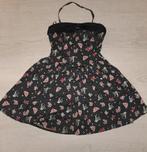 Hell bunny vixen kort halterjurkje met sailor tattoo print m, Kleding | Dames, Jurken, Verzenden, Nieuw, Maat 34 (XS) of kleiner