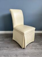 Luxe leren eetkamerstoelen, Huis en Inrichting, Stoelen, Ophalen, Gebruikt, Wit, Hout