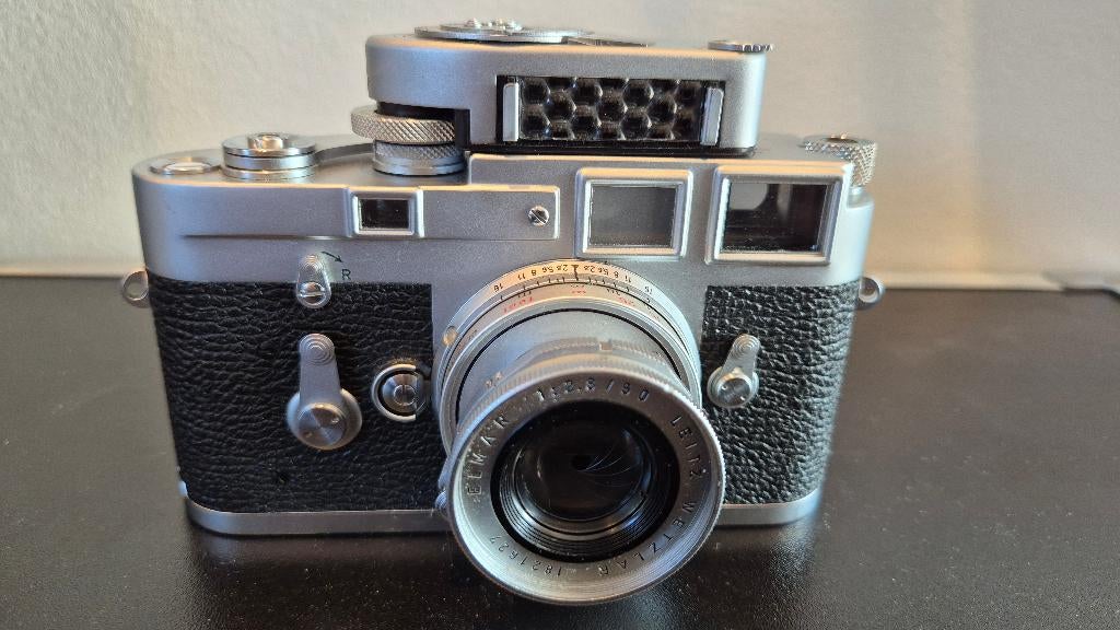 Leica M3 (1962) + Leica-Meter MC Serienummer: M3-1047789, Audio, Tv en Foto, Fotocamera's Analoog, Gebruikt, Compact, Leica, Ophalen of Verzenden