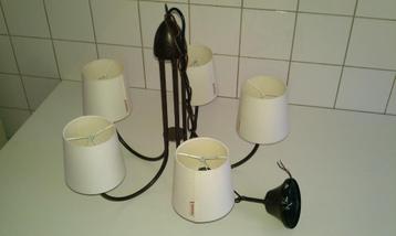 Mooie Metalen Hanglamp 5-arms met kapjes (NIEUW) beschikbaar voor biedingen