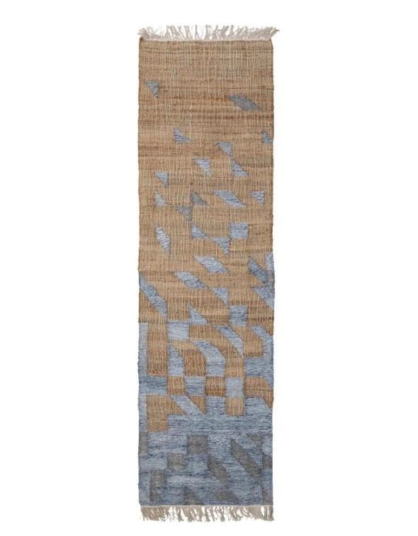 Bloomingville Vikka vloerkleed blauw jute NIEUW!, Huis en Inrichting, Stoffering | Tapijten en Kleden, Nieuw, 200 cm of meer, Rechthoekig
