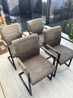 4 Antraciet Eetkamerstoelen - Gebruikt, Ophalen, Gebruikt, Vier, Metaal