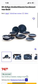 Quid 18-delige donkerblauwe bordenset - Nieuw, Huis en Inrichting, Nieuw, Ophalen of Verzenden, Effen, Aardewerk