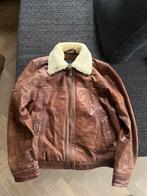 Vintage Leren pall Mall Jas met Lamswollen Kraag, Maat 52/54 (L), Bruin, Pall Mall PME Legend, Ophalen of Verzenden